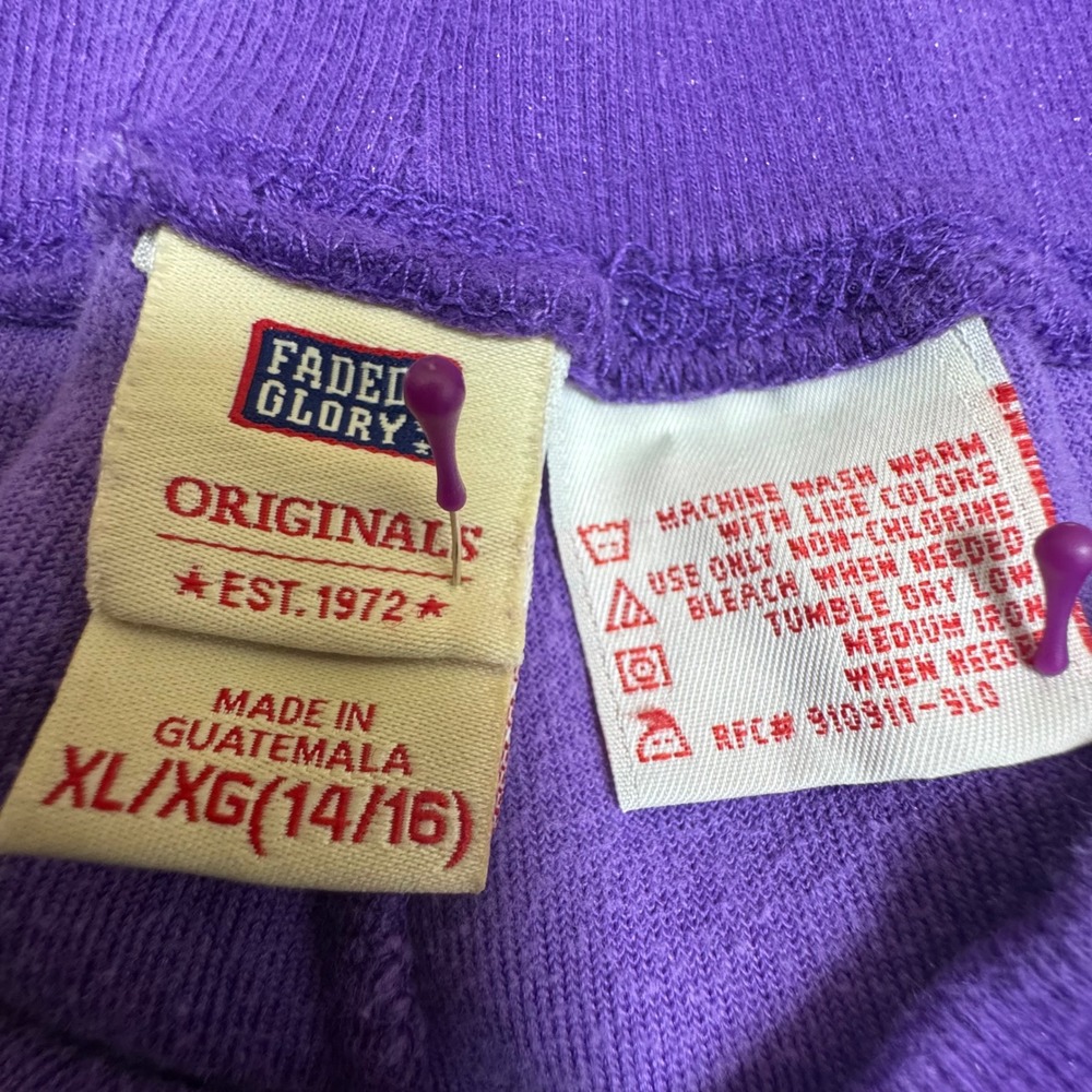 Faded Glory Kids Purple Velour Flare Pants Size XL 14 16 GUC sweats - Picture 2 of 8